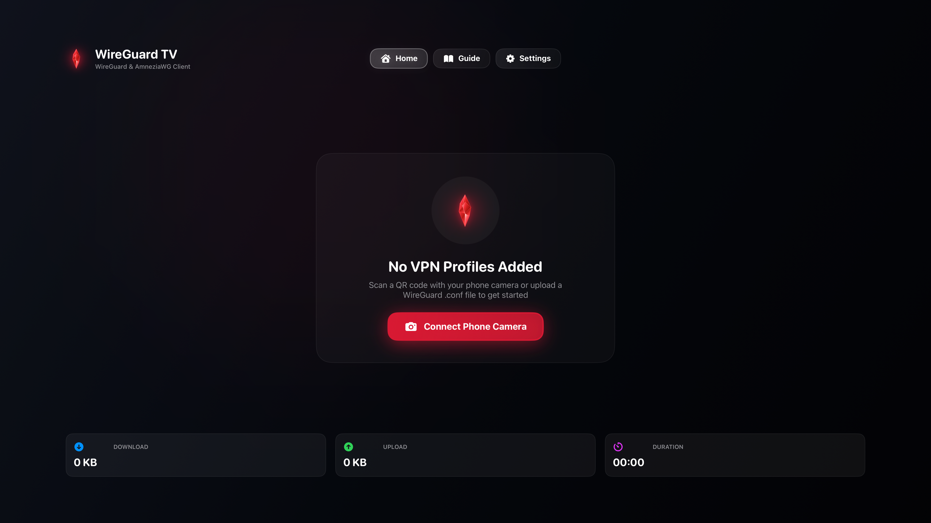 WireGuard Aether Apple TV Interface